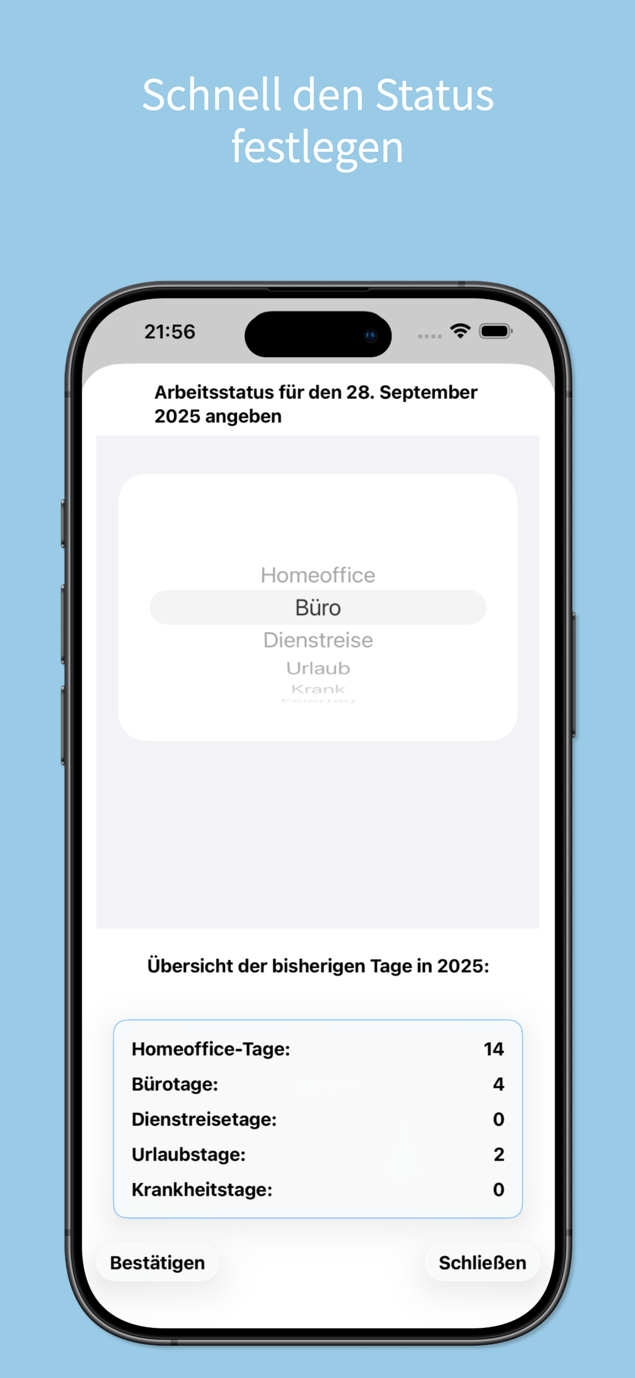 Screenshot der Detailansicht